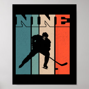 9:e födelsedag Retro Ice Hockey 9 ÅRS Old Boy Girl Poster