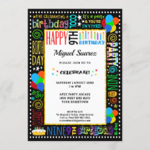 9:e Födelsedag Rolig Färg Galen Text på Svart Fest