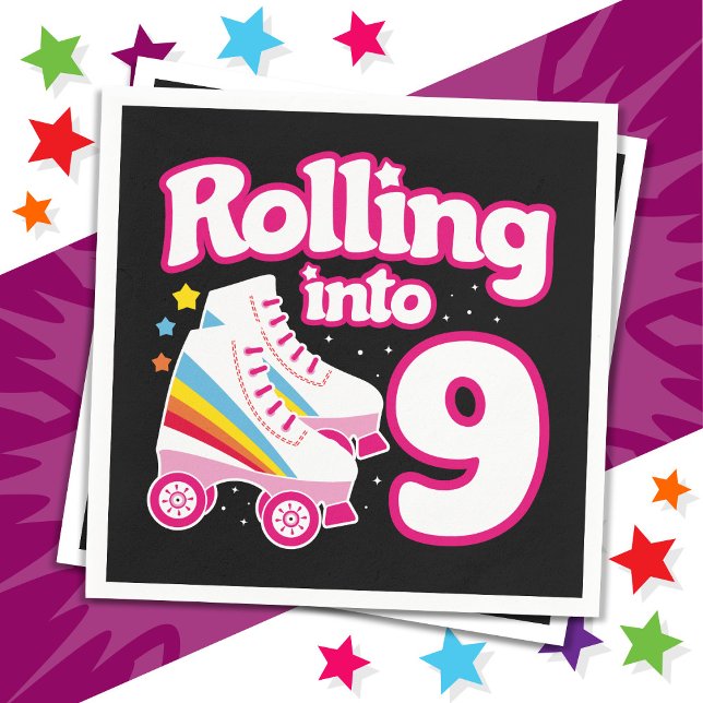 9:e födelsedag Rullande skal 9 år gammalt skal Pappersservett (Skapare uppladdad)