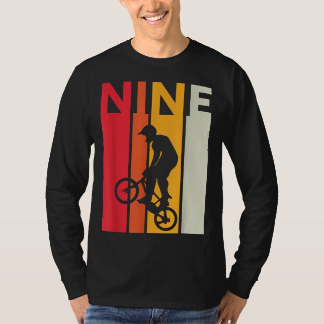 9:e födelsedagen 9 år Gamla barn Bmx Bike Älskare  T Shirt (Framsida)