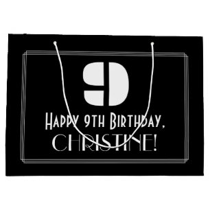 9:e födelsedagen ~ Art Deco Inspired Titta "9" + N