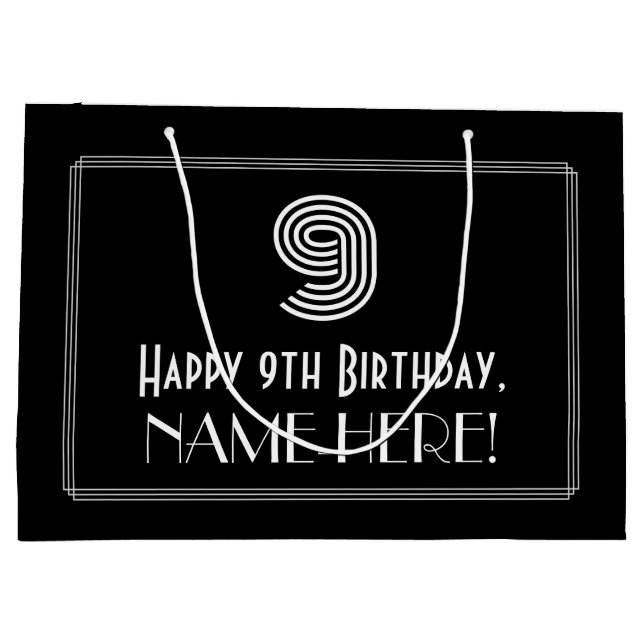 9:e födelsedagen - Art Deco Inspired Titta "9" & N (Baksidan)