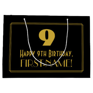 9:e födelsedagen - Art Deco Inspired Titta "9" & N