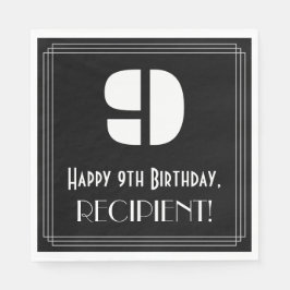 9:e födelsedagen: Art Deco Inspired Titta "9" + Na Pappersservett