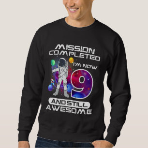 9: e födelsedagen Astronautrymme 9 år gammal dag 1 Lång Ärmad Tröja
