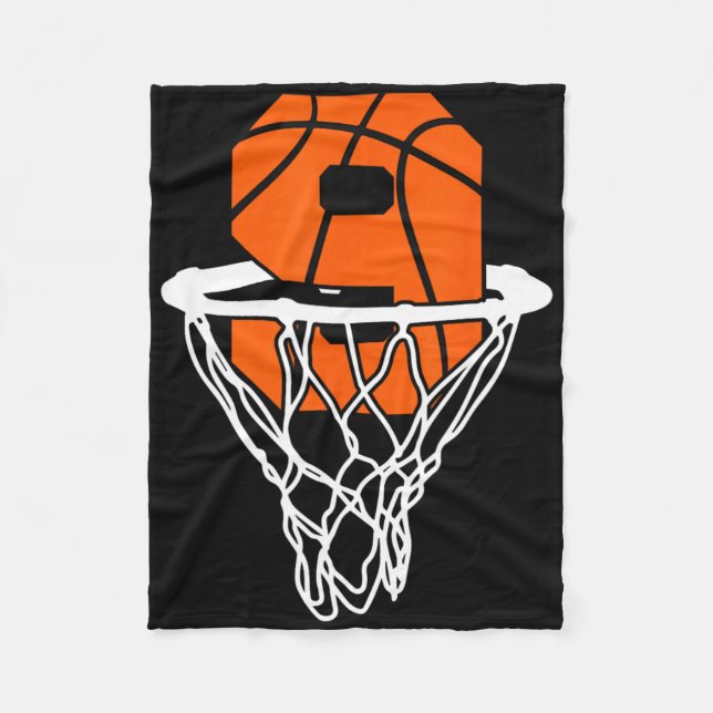 9:e födelsedagen Basketboll 9 år gamla pojkar Kids Fleecefilt (Framsidan)