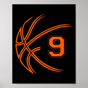 9:e födelsedagen Basketboll 9 år gamla pojkar Kids Poster
