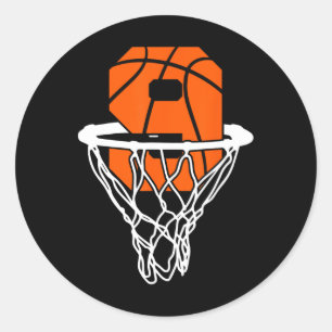 9:e födelsedagen Basketboll 9 år gamla pojkar Kids Runt Klistermärke