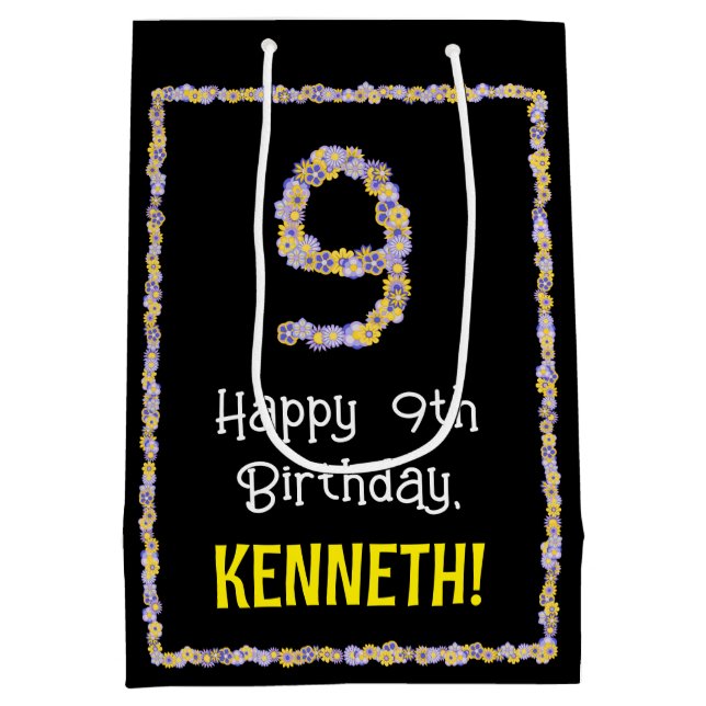 9:e födelsedagen: Blommigt Flowers Number, eget na (Baksidan)