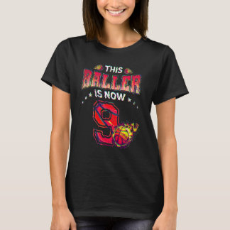 9:e födelsedagen Boys Basketball Player 9 år gamma T Shirt