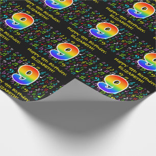 9:e födelsedagen: Colorful Music Symbols, Regnbåge Presentpapper