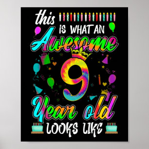 9:e födelsedagen Fantastisk 9-årsåldern ser ut som Poster