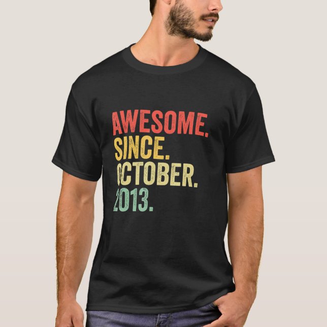 9:e födelsedagen Fantastisk sedan oktober 2013 9 å T Shirt (Framsida)