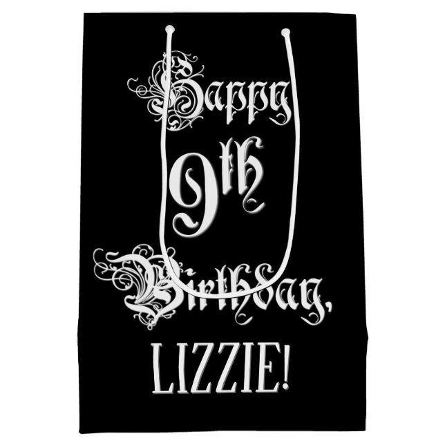 9:e födelsedagen: Finare, Elegant, skript + anpass (Baksidan)