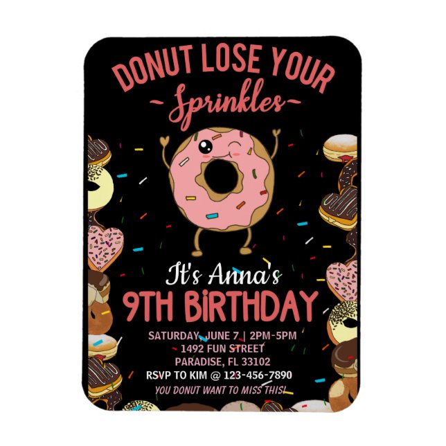 9:e födelsedagen förlorade din Sprinkles Girls Inv Magnet (Vertikal)