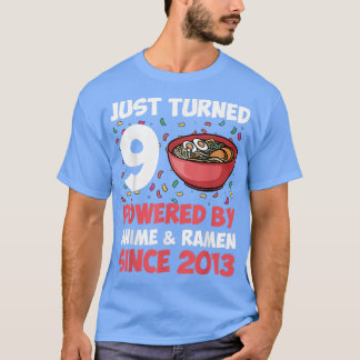 9:e födelsedagen Kawaii Anime Ramen 9 år gamla fli T Shirt
