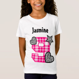 9:e födelsedagen Play och Zebra Hearts 9-åring 10J T-shirt