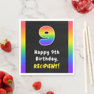 9:e födelsedagen: Rainbow Spectrum nr 9, anpassat Pappersservett