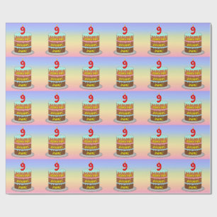 9:e födelsedagen: Roligt Cake and Candle + Custom Presentpapper