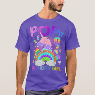 9:e födelsedagen Unicorn Fidget Pop Det födelsedag T Shirt