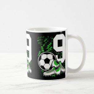 9:e födelsedagsdagen - 9 års fotbollsspelare B Kaffemugg