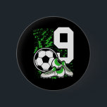 9:e födelsedagsdagen - 9 års fotbollsspelare B Knapp<br><div class="desc">9:e födelsedag 9 år Fotbollsspelare</div>