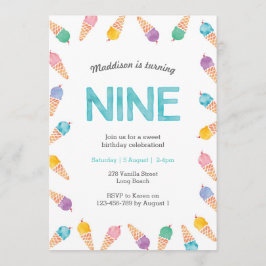 9:e Födelsedagsfesten | Inbjudan till Rainbow Ice