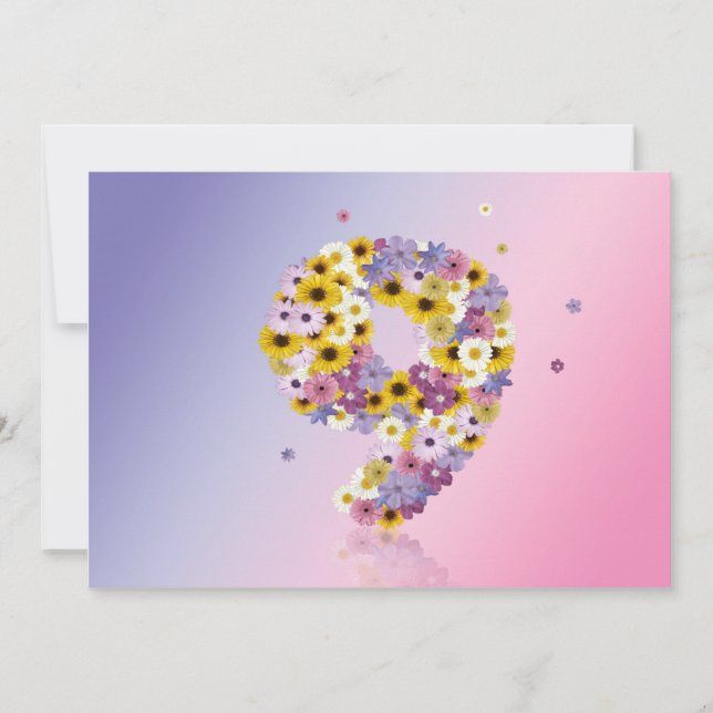 9:e Födelsedagsfesten, med flytande brev Inbjudningar (Framsida)