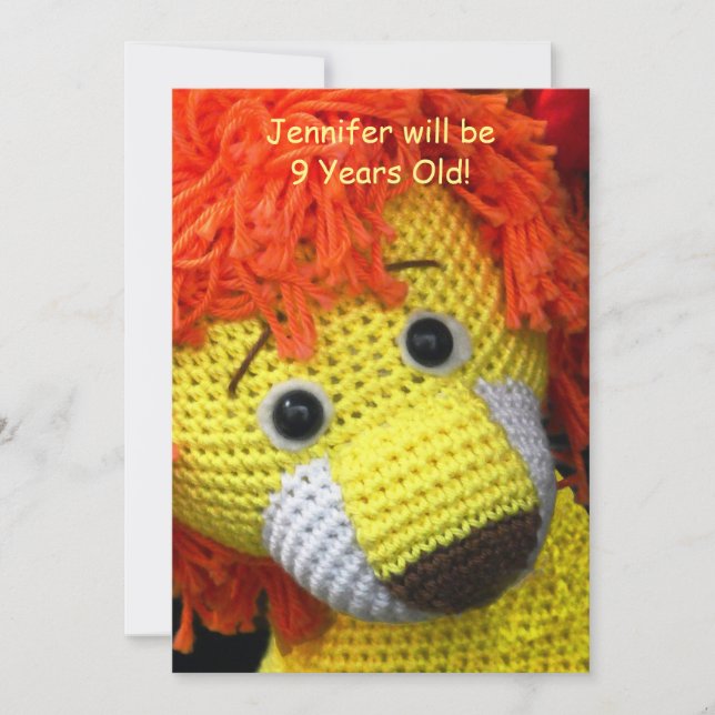 9:e Födelsedagsfesten, Namn, Gult Hund Orange Hair Inbjudningar (Framsida)