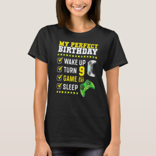 9:e Födelsedagsfestens Perfekt för spelaren 9 år g T Shirt