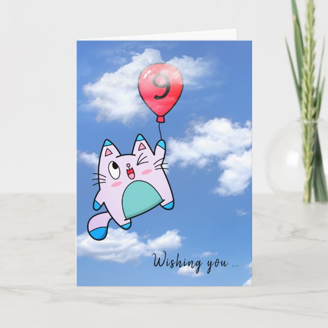 9:e födelsedagskat och batong kort (Framsida)