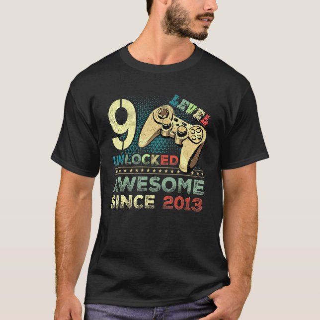 9:e födelsedagsnivå 9 Olåst Fantastisk 2013 barn B T Shirt (Framsida)