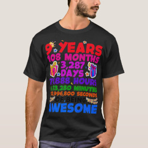 9:e födelsedagspresent för flickor 9 år gamla t shirt