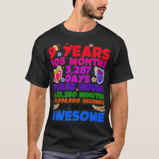 9:e födelsedagspresent för flickor 9 år gamla t shirt