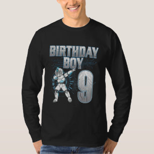 9:e födelsedagstjocken Dabbing Robot 9 ÅRS Bday T Shirt