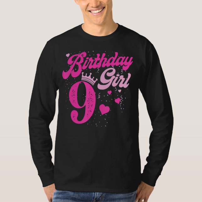 9:e födelsedagstjuret Krona 9-årsdagen T Shirt (Framsida)
