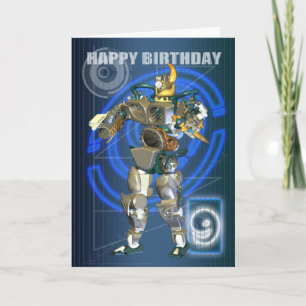 9:e Grattis på födelsedagen med Robot-krigare Kort