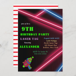 9:e inbjudan till Laser Märkre Party Neon Birthday