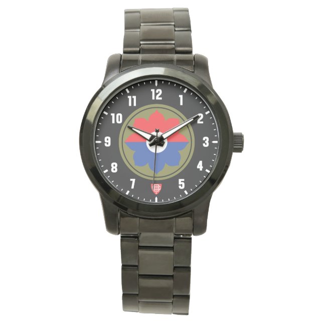 9:e infanteridivisionen Black Stainless Steel Armbandsur (Framsida)