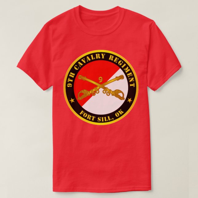 9:e kavalleriregementet Fort Sill OK w Cav Gren T Shirt (Design framsida)