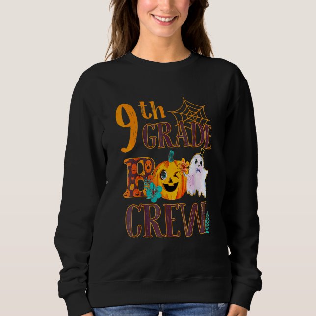9:e klass Boo Crew lärare elev Halloween kostym T Shirt (Framsida)