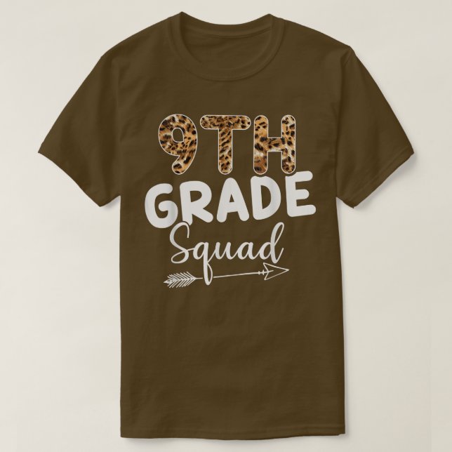 9:e Klass Squad Leopard Teacher Student T-Shirt (Design framsida)