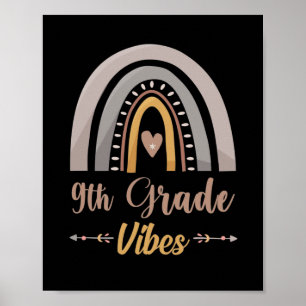 9:e Klass Vibes regnbåge nionde Klass Back to scho Poster