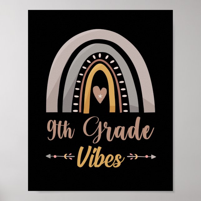 9:e Klass Vibes regnbåge nionde Klass Back to scho Poster (Framsidan)