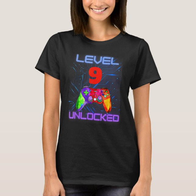 9:e nionde 9-årsjubileet Gamer Game Controller Son T Shirt (Framsida)