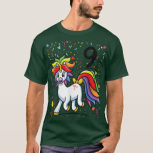 9:e party-dagen 9 år Unicorn Party 9:e födelsedage T Shirt