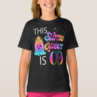 9:e Slime Queen Birthday Gifts for Girls T Shirt
