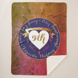 9:e Terracotta Lapis Lazuli Bröllop-årsdagen