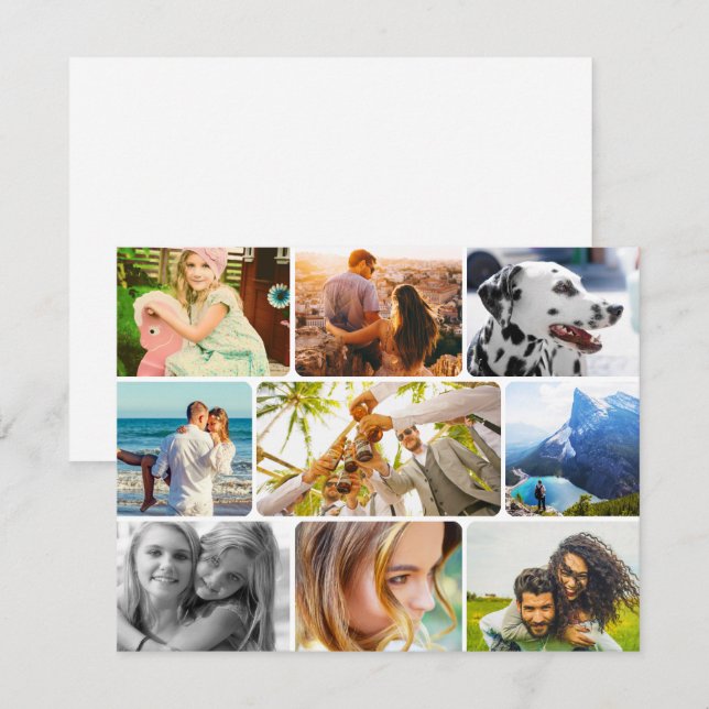 9 Fågelkortsmall Collage (Fram/baksida)