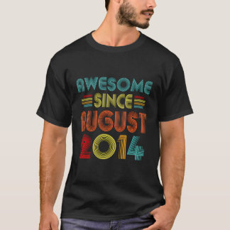 9 födelsedag Fantastisk sedan augusti 2014 Retro 9 T Shirt